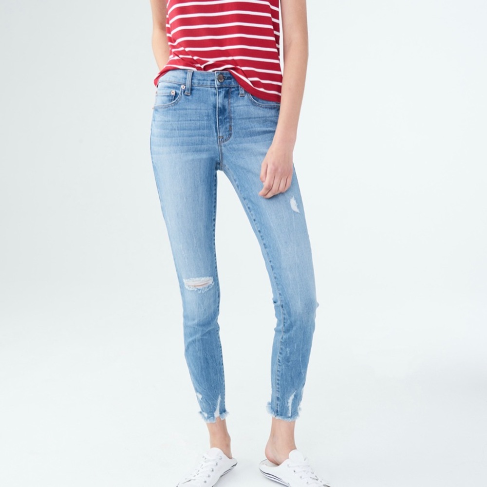 Aeropostale jeans, high waist skinny, distressed, size 8